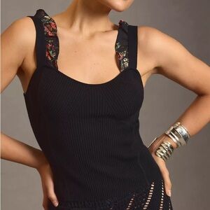 Anthropologie Maeve Ruffle-Strap Sweater tank, XS